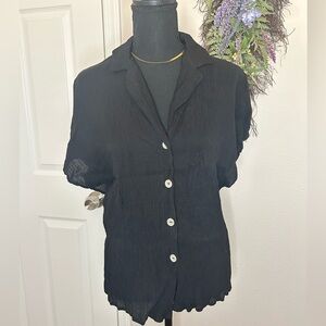 LA MIEL Black Button-Down Women's Shirt